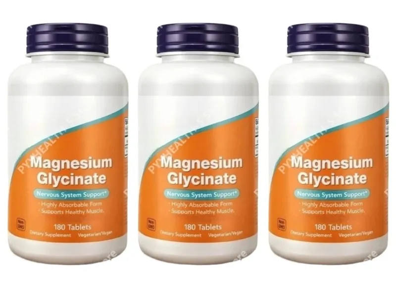 Magnesium Glycinate Tablets 200mg High Absorption Vegan Non-GMO Formula for Nervous System Muscle Relaxation Support 180 Count — image 9