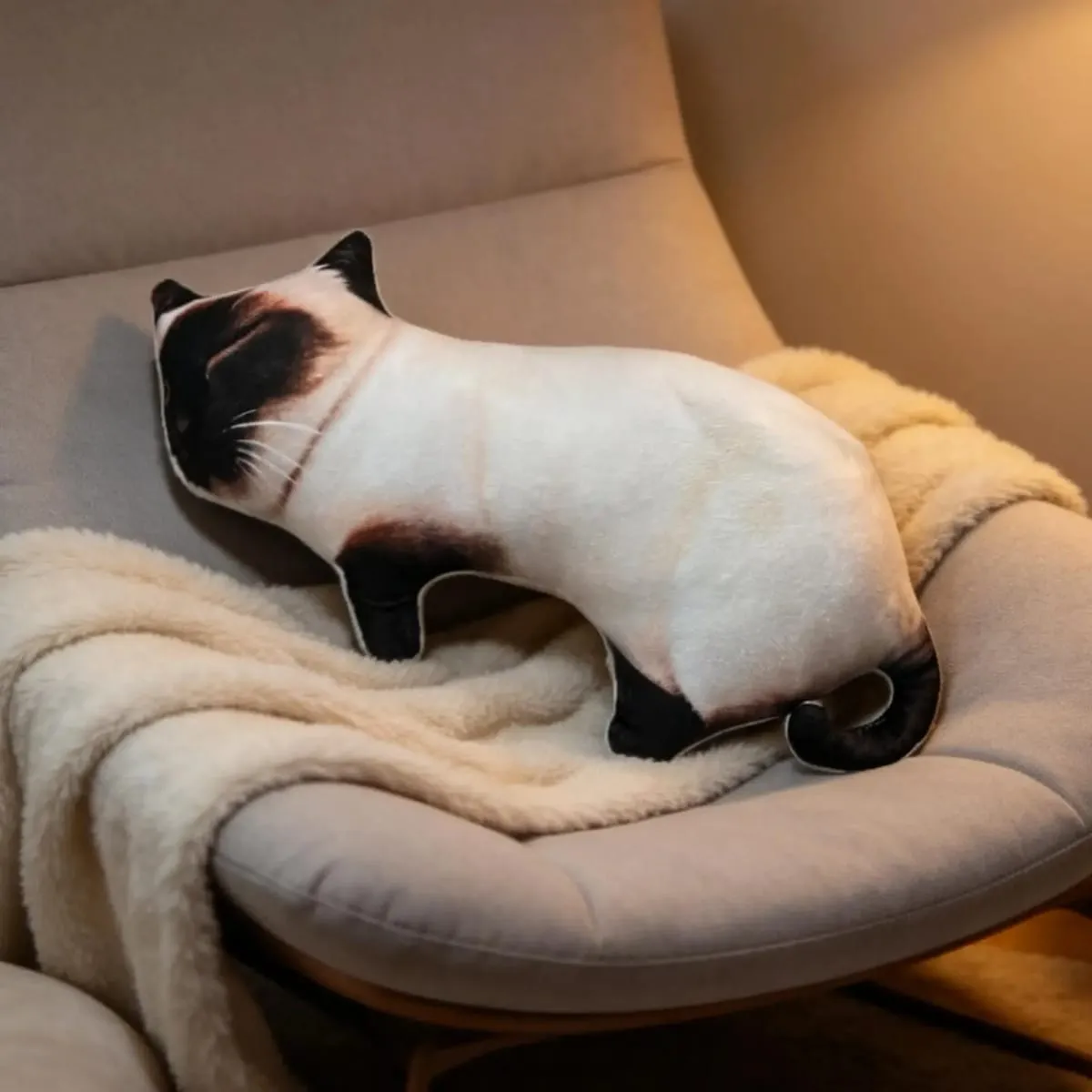 สมจริงแมวหมอน 60 ซม.ตุ๊กตาสัตว์ Cushion Decor ตกแต่งโยนหมอนสำหรับเด็กผู้ใหญ่ Apartment เนอสเซอรี่โซฟาโซฟา — image 2