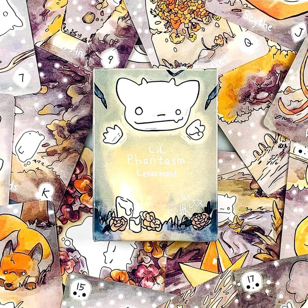 Lil Phantasm Lenormand Oracle Deck 36 Cute Ghost-Themed Oracle Único Artístico Fortune Telling Cards Jogo Jogos de Halloween — image 3