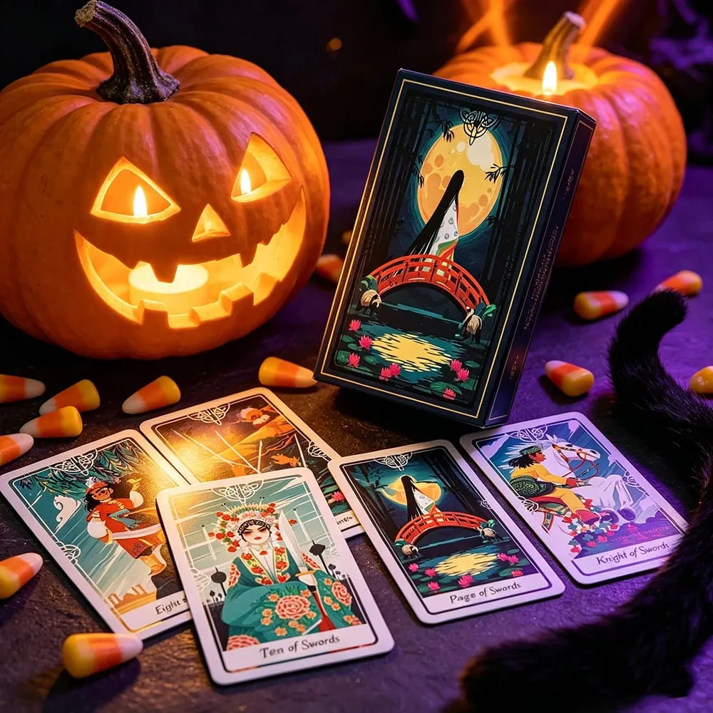 ไพ่ทาโรต์ขายดี 78 Deck English Visions Divination Edition Borad เล่นเกม, เกมฮาโลวีนและคริสต์มาส — image 5