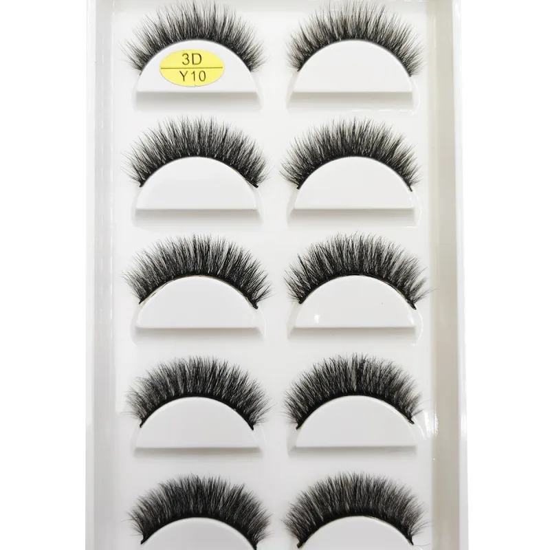 Přírodní 3D norkové umělé řasy Měkké jemné nadýchané oči umělé řasy make-up řas krása kočka Cilios 5 párů 15 stylů — image 25