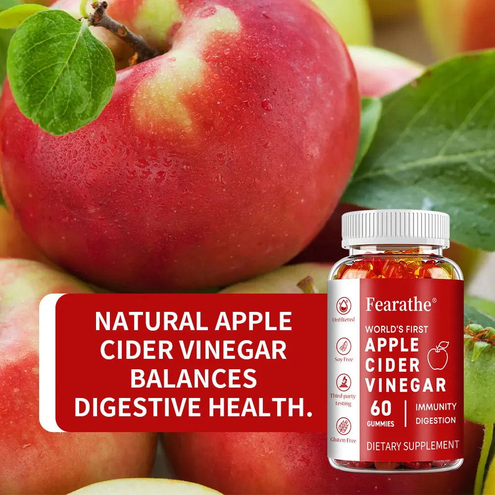 Gummies all'aceto di mele - 60 caramelle gommose vegane - Integratore ACV per la disintossicazione, il metabolismo, la digestione energetica e la salute dell'intestino — image 3
