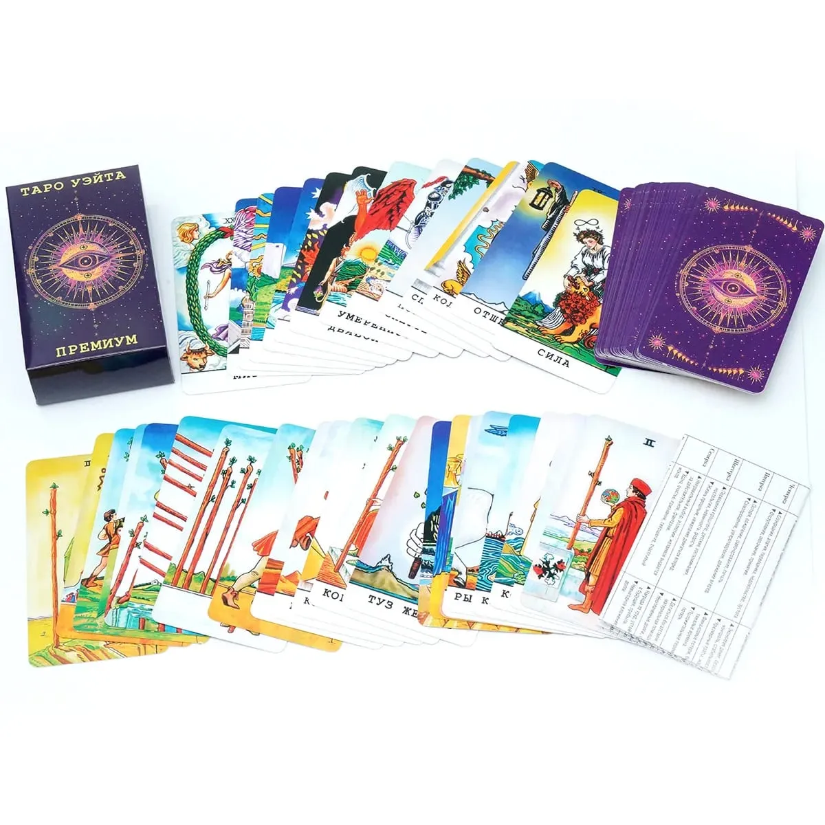 Таро Уэйта Klassische Tarotkarten mit Reiseführer, russische Version, Wahrsagespielkarten — image 3