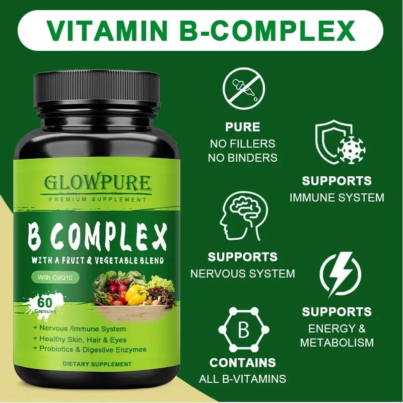 Vitamines du complexe B pour le système nerveux et l'énergie – Soutient l'immunité, la santé cardiaque, les cheveux, la peau et les ongles. — image 5