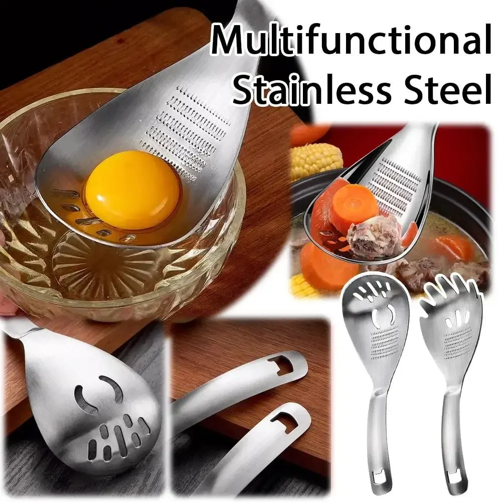 Râpe à ail et gingembre en acier inoxydable, cuillère à broyer multifonctionnelle, séparateur de soupe aux œufs, ustensiles de cuisine — image 3