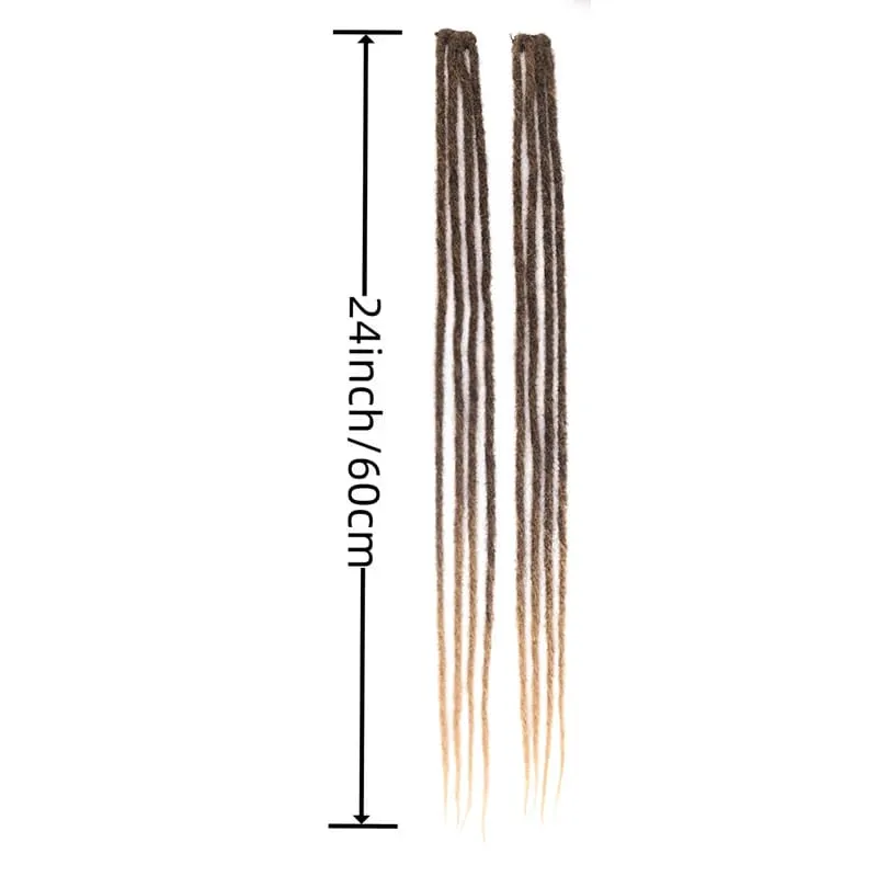 Extensiones de Rastas finas, color marrón degradado, Rubio, sintético, hecho a mano, trenzas individuales para hombres, estilo Hip Hop Street, 2 uds. — image 3