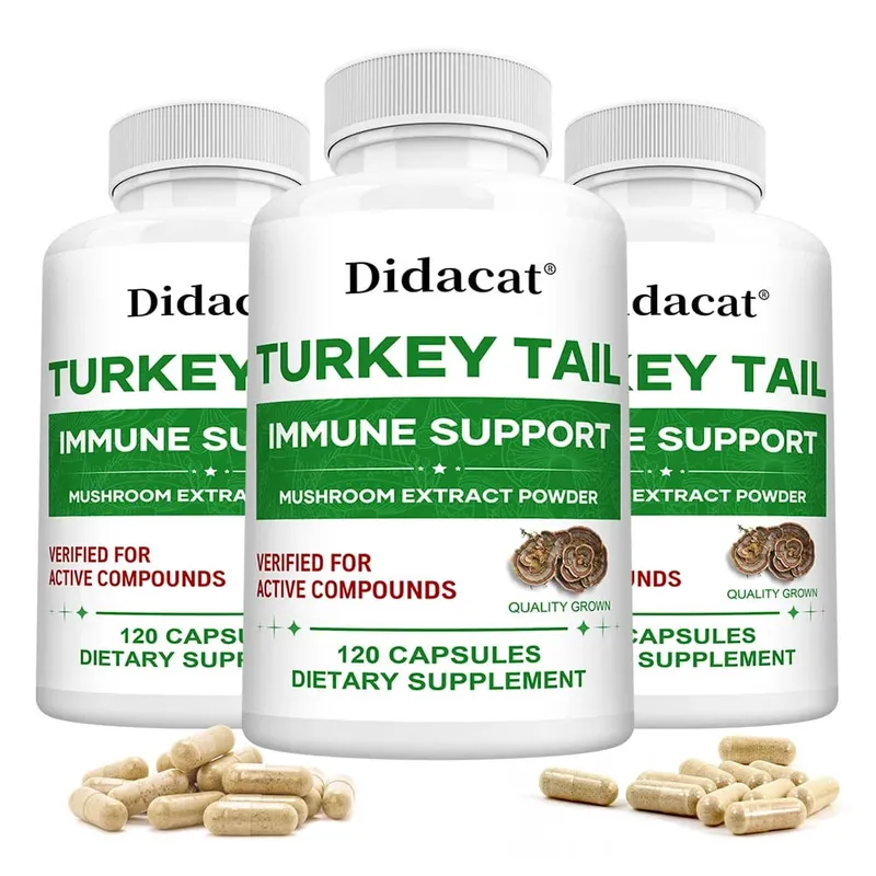 L'integratore di funghi coda di tacchino rafforza il sistema immunitario promuove la salute e la vitalità Vegano non OGM 120 capsule