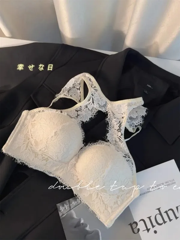 สเปนชุดชั้นในลูกไม้ชุด VS-แรงบันดาลใจ Halter Bra หน้าอกขนาดเล็ก Anti-Droop Slimming สนับสนุน PURE Winter Comfort Bralette — image 8