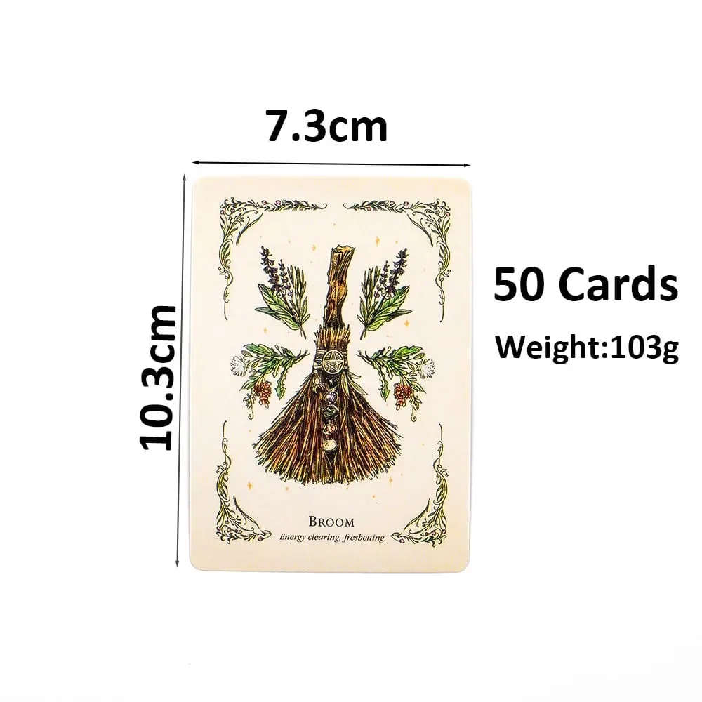 TK119K The Green Witch's Oracle Deck 50Pcs Tarot Leisure Entertainment Game Card Family Gathering Divination Deck 10.3*7.3cm — image 4
