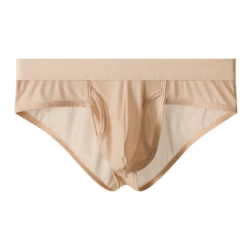 Open Front Fly Pouch Underwaer Men Scrotal Support Sports Briefs Ice Silk Breathable Underpant Bullet Separate Healthy Panties — image 4