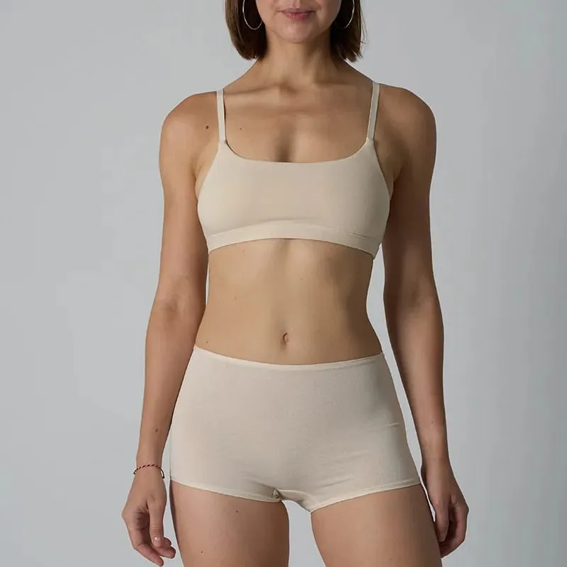 Set di bralette e pantaloncini da ragazzo senza ferretto in cotone - Set di due pezzi di lingerie in maglia a coste non imbottita