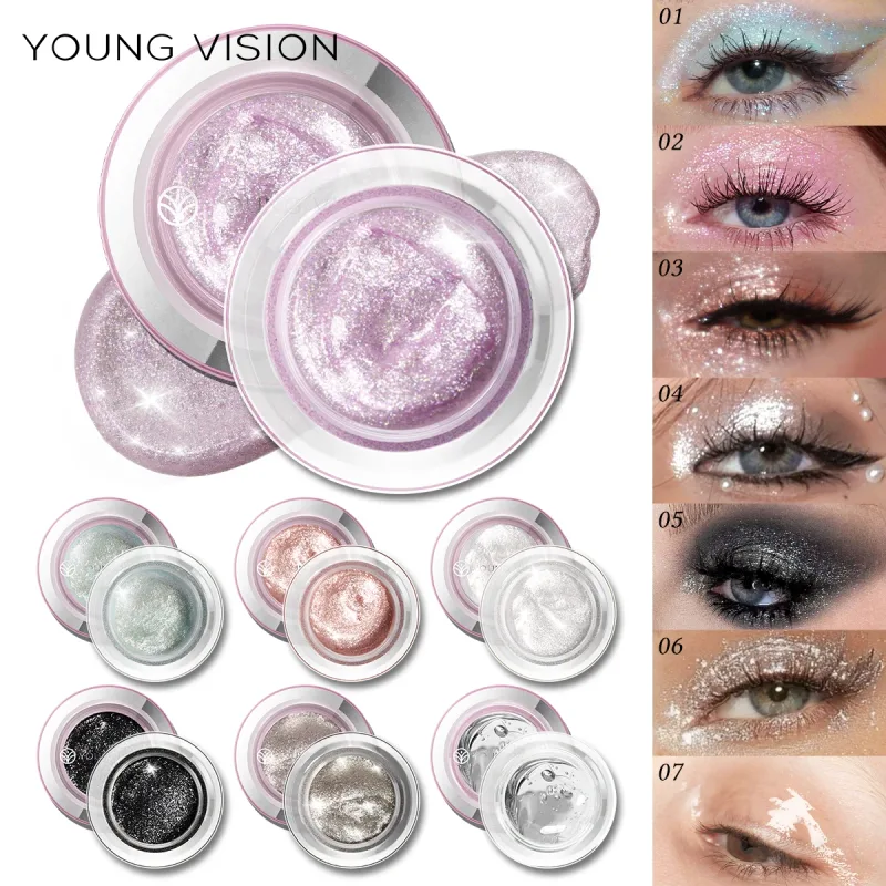 1 pièces surligneur liquide ombre à paupières imperméable Non gras longue durée surbrillance et ombre à paupières fumée avec pinceau de maquillage — image 7