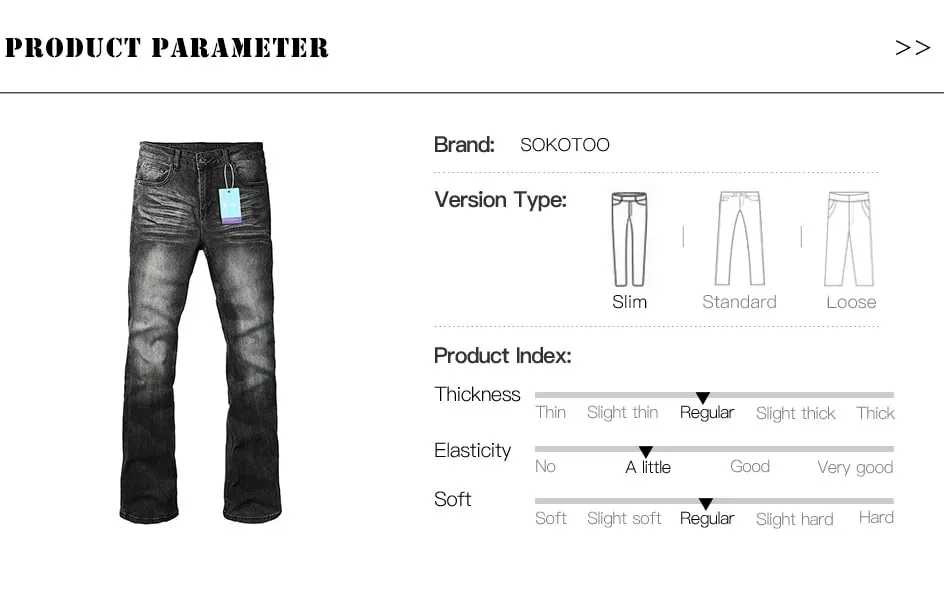 Jeans da uomo in denim con taglio a stivale Pantaloni in cotone di alta qualità neri grigi Pantaloni classici svasati elasticizzati slim — image 7