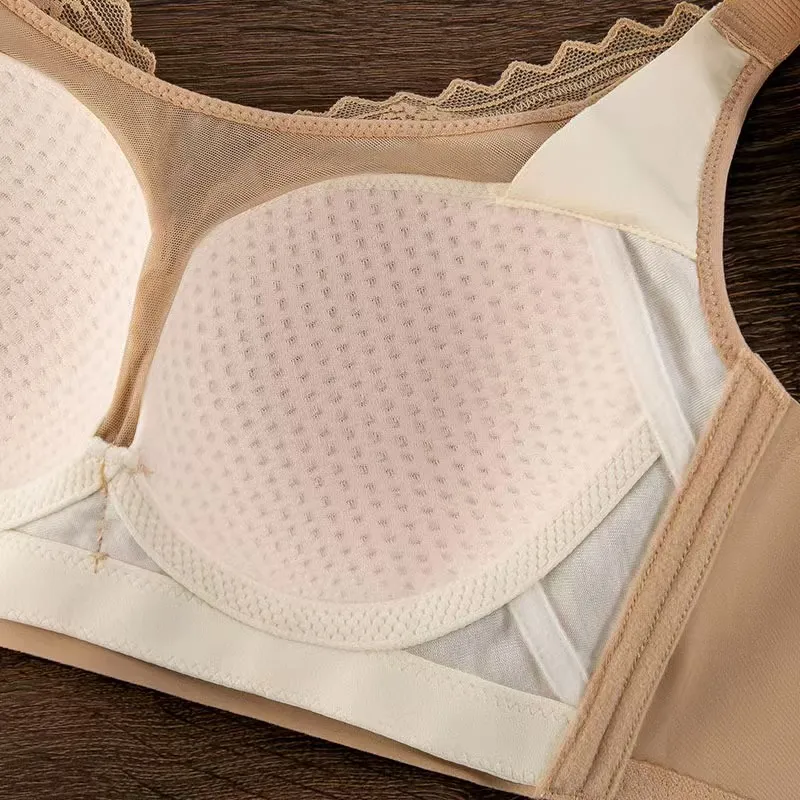 PLUS ขนาดผู้หญิง Bra บางไม่มีแหวนเหล็กสบาย Breathable Bras ชุดชั้นในปรับ Push Up ผู้หญิงเซ็กซี่ชุดชั้นใน Bra BCD ถ้วย — image 5