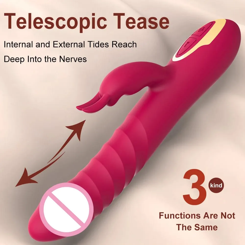 Thrusting Vibrator G Spot Dildo Sex Toy for Woman with Thrusting Vibration Rabbit Vibrators Clitoral Massager Sexual Wellness