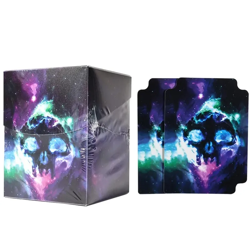 Más de 100 cajas de plástico para tarjetas comerciales BASIC LANDS, con capacidad para tarjetas de doble manga, estuche de almacenamiento para tarjetas TCG/CCG para MTG/YGO con dos divisores — image 5
