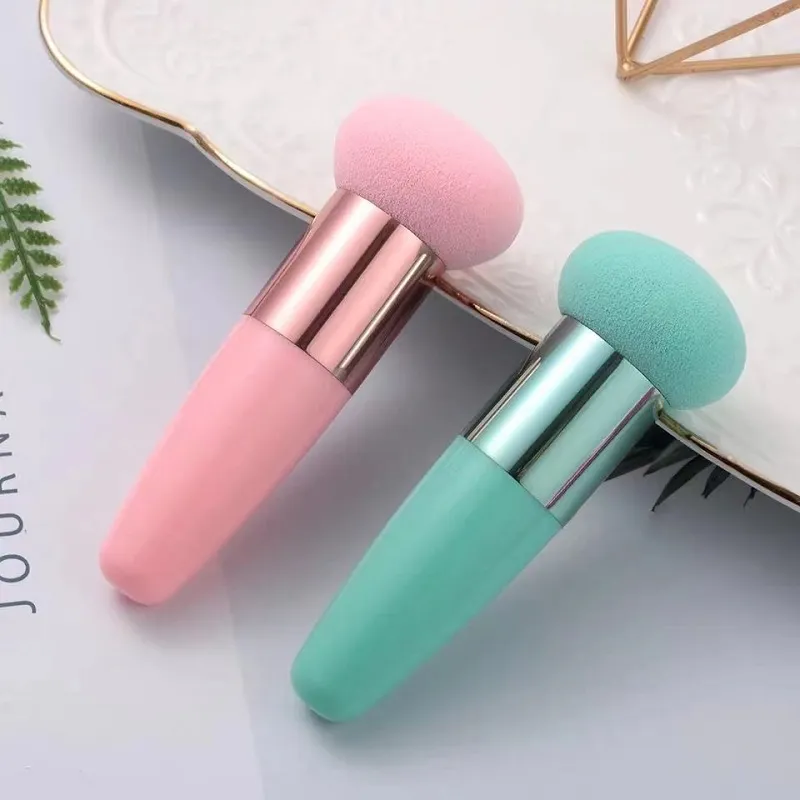 Pennelli per trucco a testa di fungo Spugna cosmetica per soffio di cipria con manico Strumenti di bellezza per trucco professionale per donna — image 5