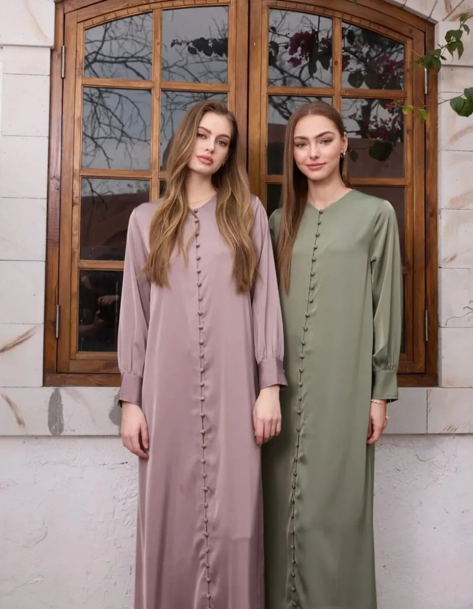 AS SS26 light satin ball buttons dress lightweight super comfortable fabric dressy woman clothes — image 2