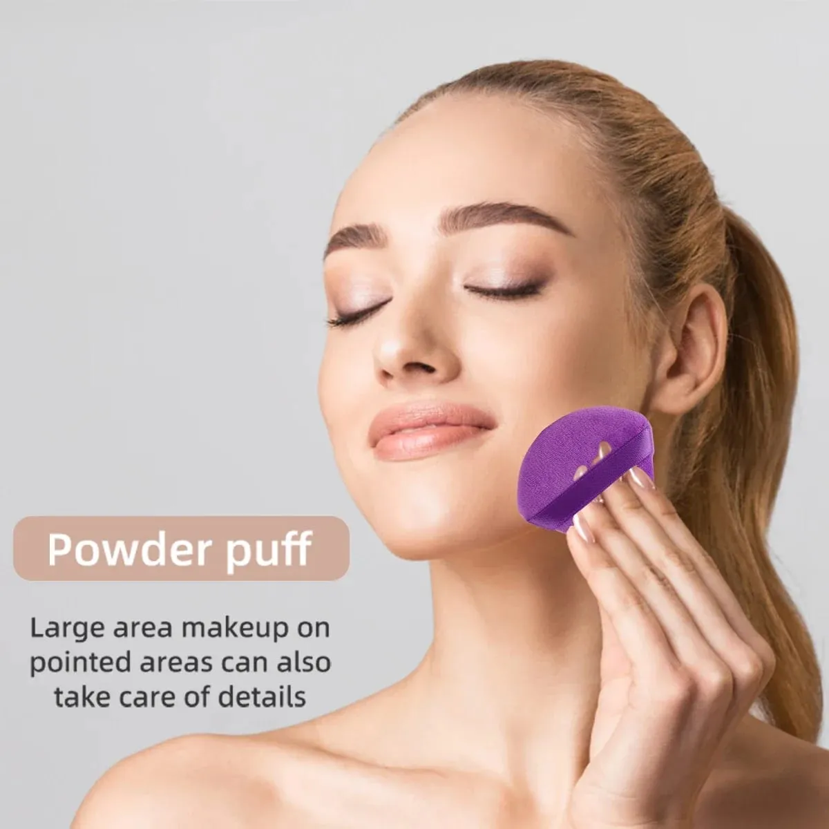 Makeup Brushes and Sponges Set Purple Makeup Puff Beauty Egg Headband Wristband Remover Kit Makeup Tool Gift 20-28pcs — image 2