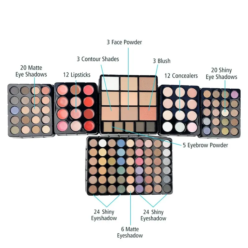 Professional Beauty Cosmetic Kit Lipsticks Lip Liner Face Powder Contour Shades Concealers Combination Makeup Set Gift For Women — image 2