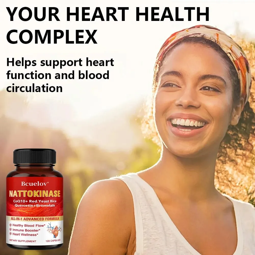 Red Yeast Rice Capsules - with CoQ10 Benefits Cardiovascular Blood Circulation Heart Health and Energy Production — image 2