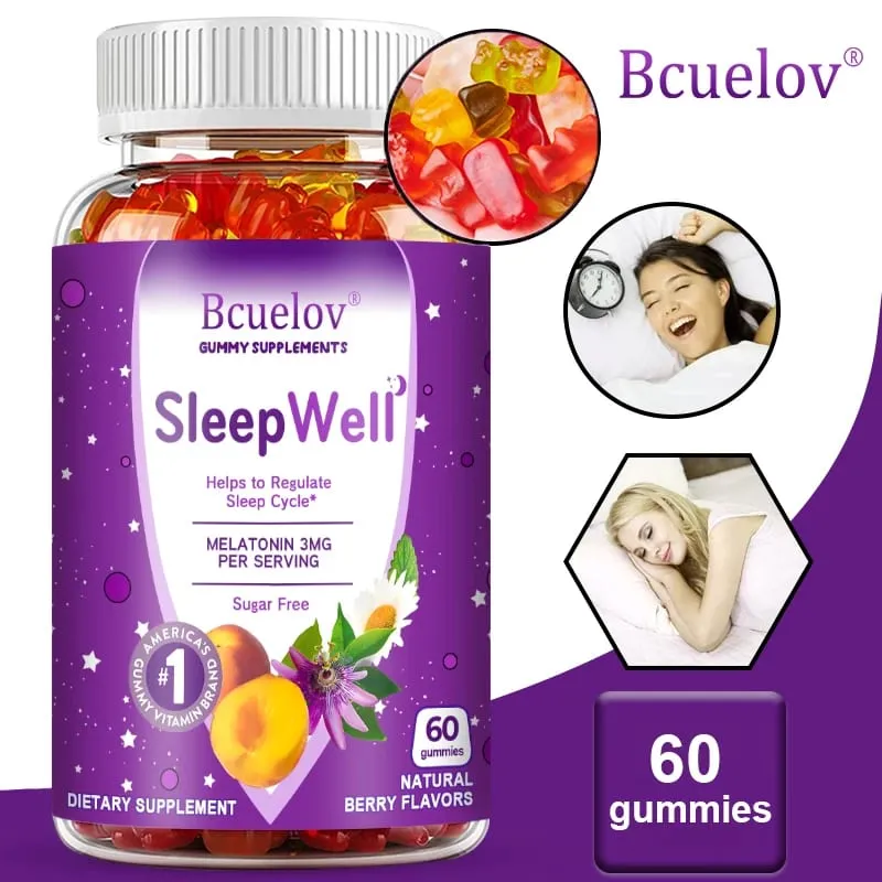 Melatonin Gummies 3 Mg - Fall Asleep Naturally Fight Insomnia Support Immunity Improve Rest Quality and Sleep Cycles — image 1