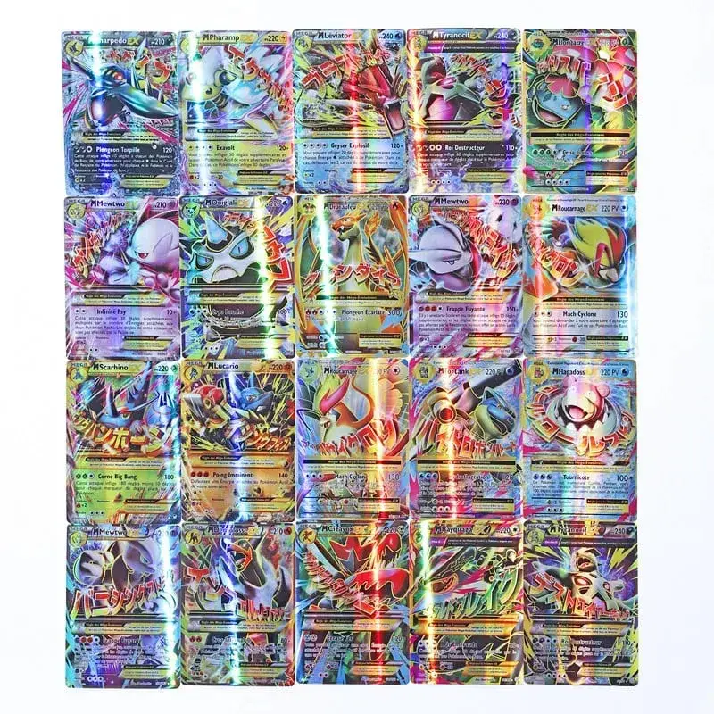 20PCS new French Pokemons Cards Vstar V GX MEGA TAG TEAM EX Game Battle Card hot sale
