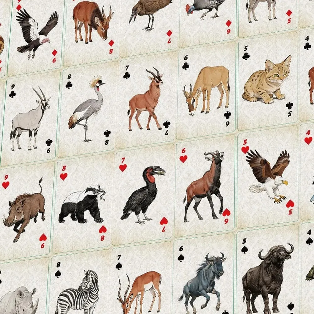 Carte da gioco Savannah Animal Mazzo di carta premium Carte da poker mescolate lisce per giochi da tavolo per feste e spettacoli magici — image 4