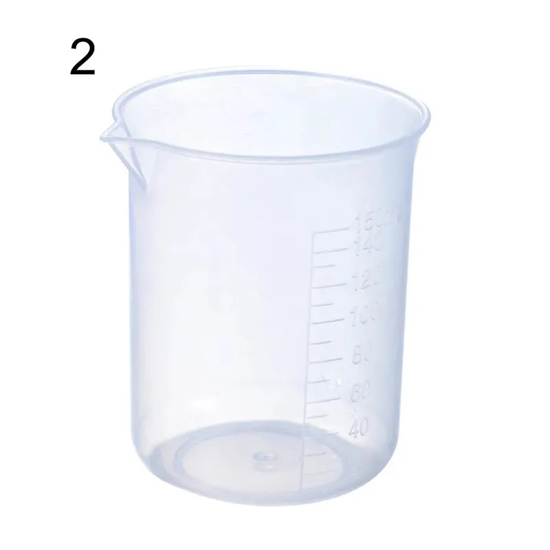 ถ้วยตวงพลาสติกโปร่งใสห้องปฏิบัติการ Beaker สำเร็จการศึกษาของเหลวเหยือกถ้วยครัวเบเกอรี่ทำอาหารการวัดขนาดคอนเทนเนอร์ — image 11
