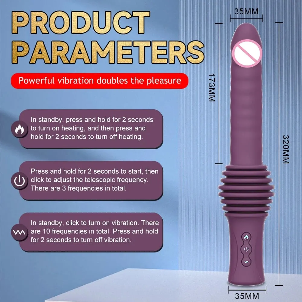 Telescopic Dildo Vibrator G Spot Clitoris Stimulator เครื่องนวดการสำเร็จความใคร่ Thrusting Retractable ช่องคลอดของเล่นของเล่นสำหรับผู้ใหญ่ผู้หญิง — image 3