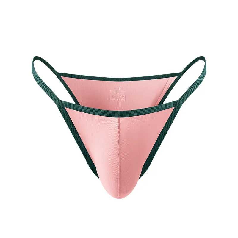 Slip d'été en soie glacée pour hommes, short respirant en fil taille basse
