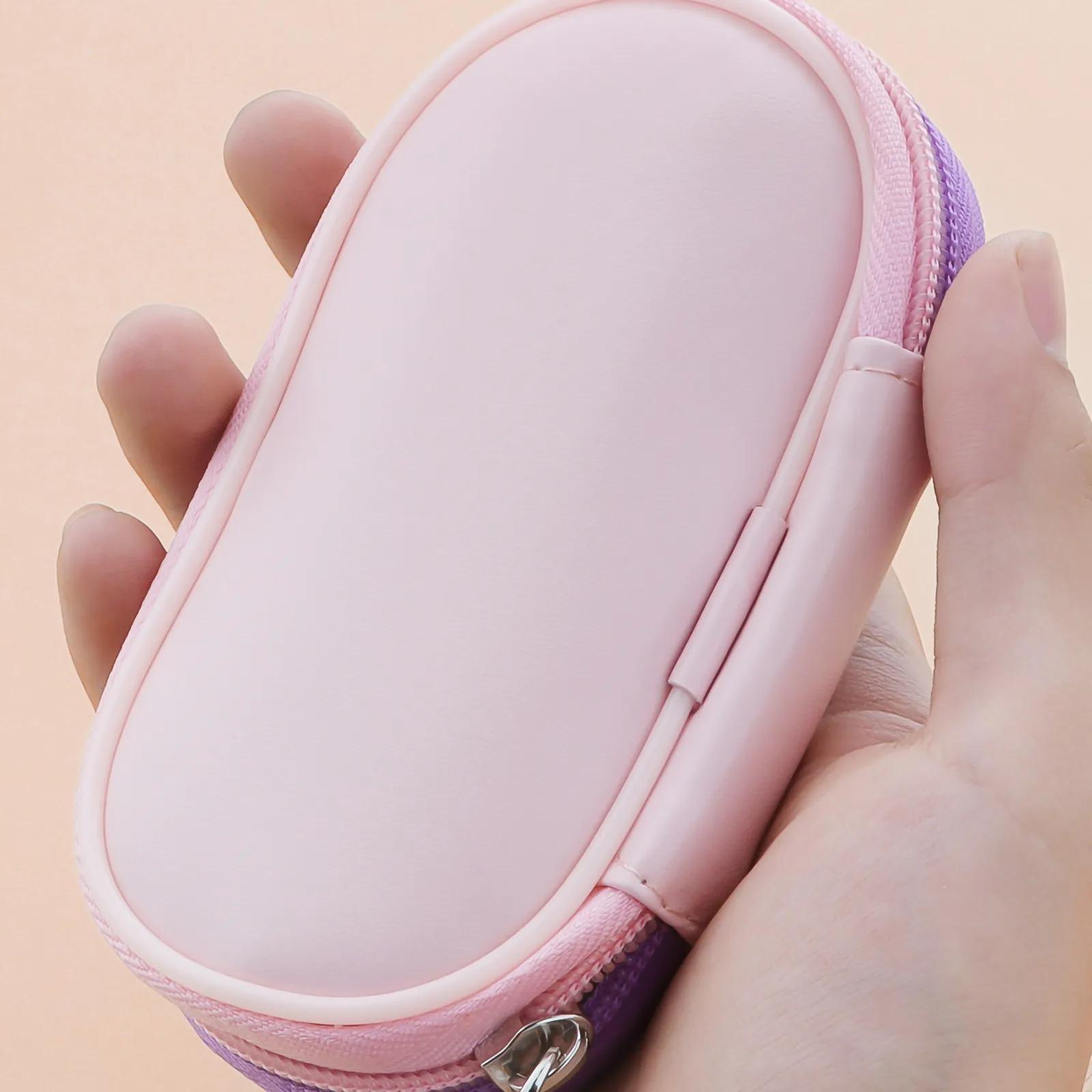 10 Mini pennelli per trucco rosa da viaggio Strumenti per trucco portatili Puff per trucco - Set di strumenti per trucco professionale con pennelli per palmo