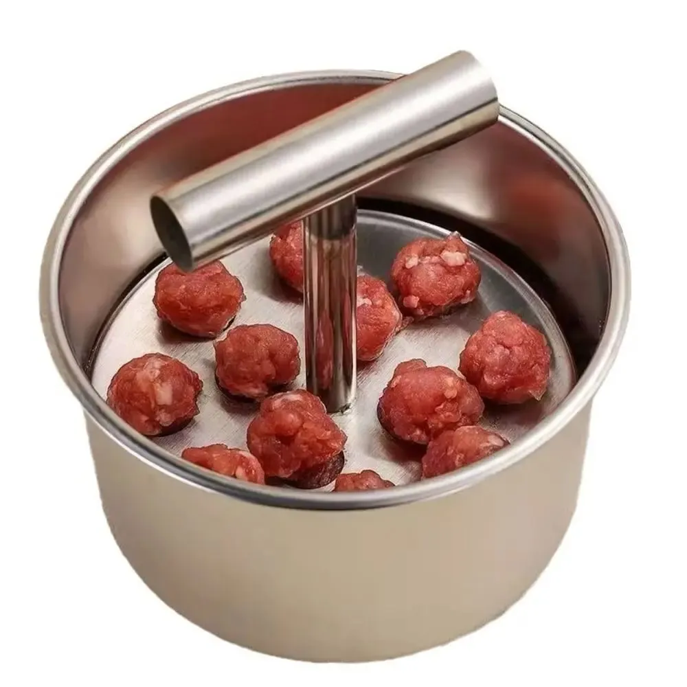 Edelstahl-Handpresse, Fleischbällchen-Maker, effizientes kreatives Fleischbällchen-Maker-Werkzeug, manuell, schnell und einfach selbstgemachte Fleischbällchen — image 1