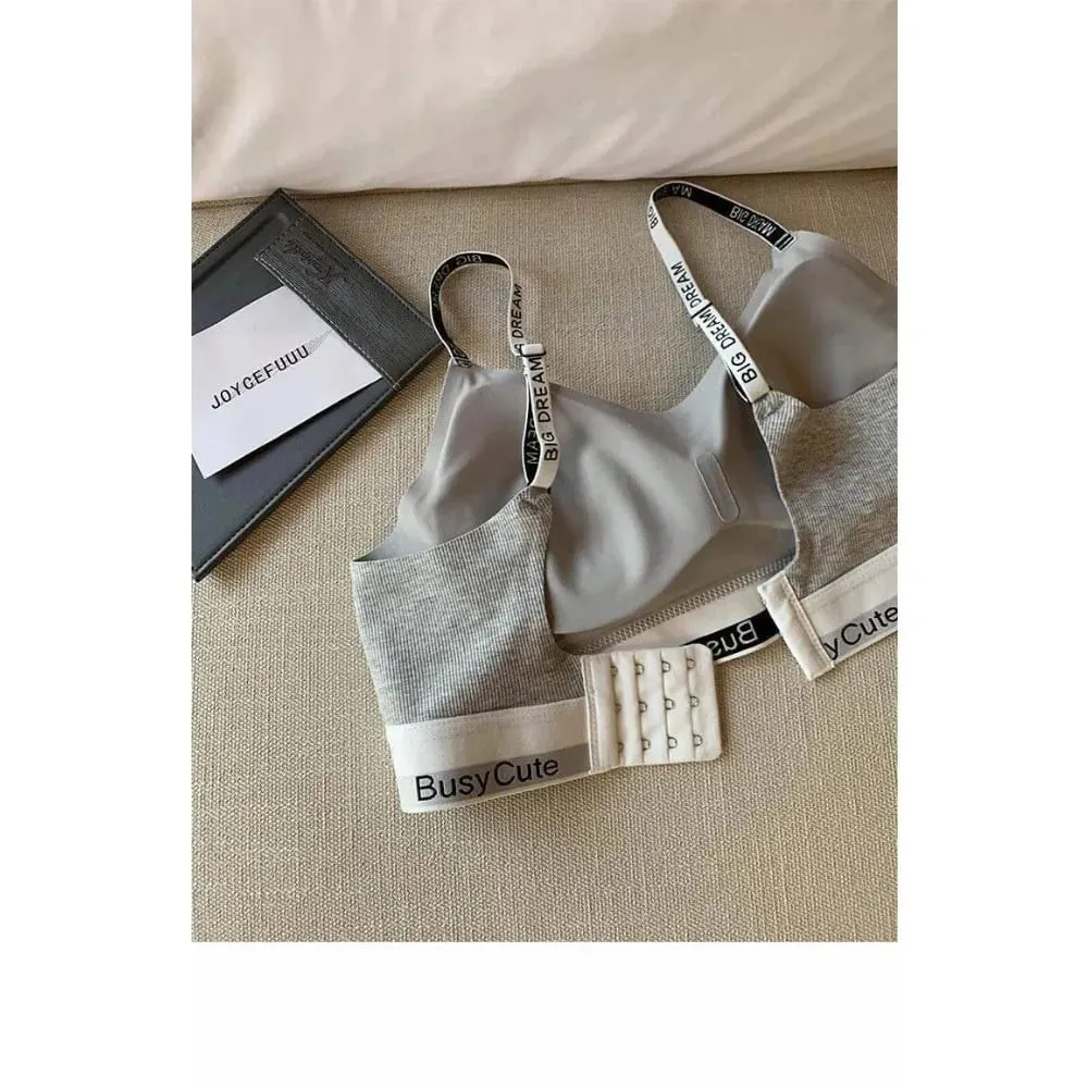 2026 Nová sada bezešvých podprsenek Letter Wireless Comfort Support Small Bust Lift Anti-Sag Daily Sport Women Spodní prádlo Spodní prádlo 32-38ABC — image 6