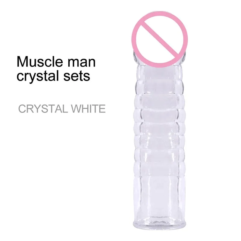 Extension de pénis anneaux de coq retarder l'éjaculation préservatifs de pénis réutilisables manchon de bite Silicone gland vagin masseur jouets sexuels pour hommes — image 10
