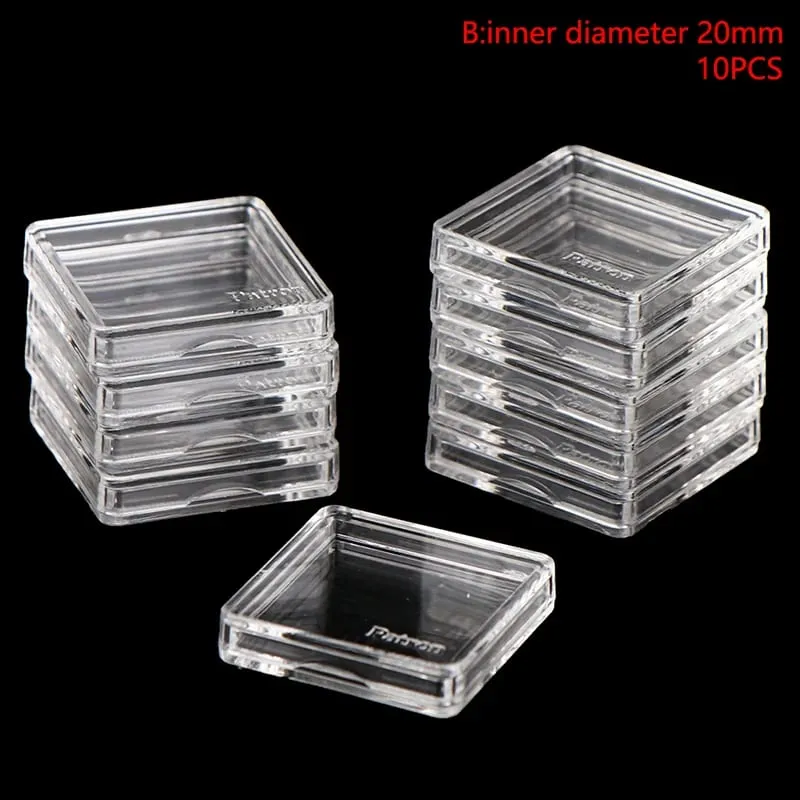 Conteneurs de protection carrés en plastique transparent, 10 pièces, étui pour jetons, support de jeu de société, boîtes de collection de cartes, tendance