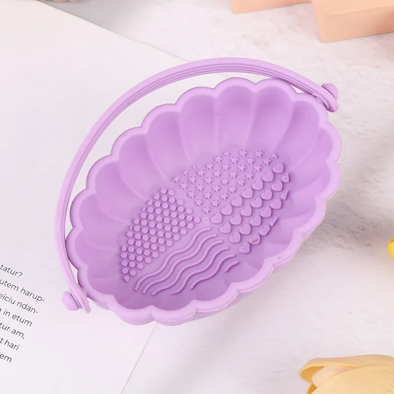 Caja de limpieza de brochas de maquillaje de silicona, cuenco de lavado, estante de secado de huevos, herramienta para polvo, esponja, cepillos de almacenamiento, depurador — image 4