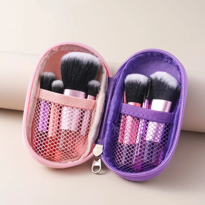 10 Uds juegos de brochas de maquillaje Mini de plástico con bolsa cepillo de maquillaje multifuncional herramienta de maquillaje portátil de viaje — image 5