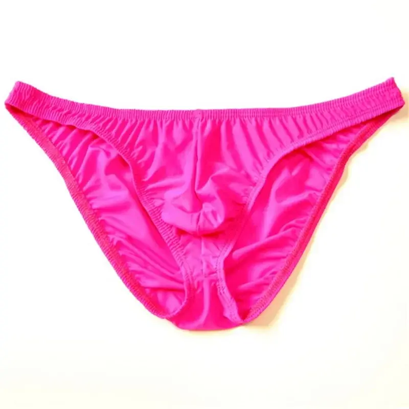 Men Pouch Panties Ice Silk Solid Color Briefs Sexy Seamless Underwear U Convex Male Underpants — image 4