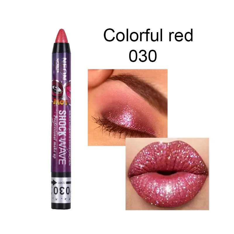 2 In 1 Eyeshadow Lipstick Stick Pencil Waterproof Glitter Matte Eye Shadow Makeup Pigment Eyeshadow Pen