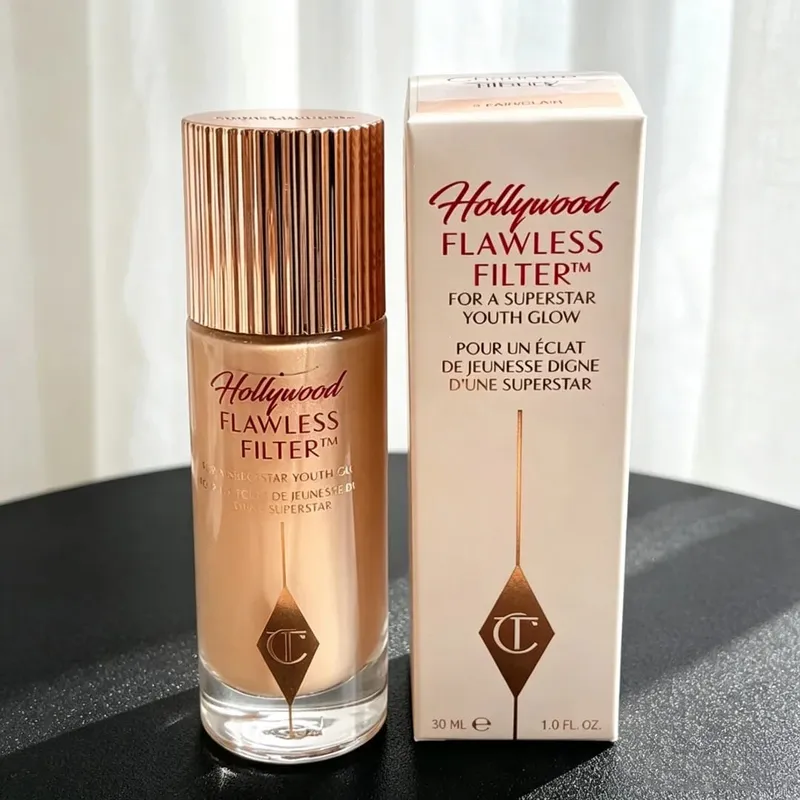 Charlotte Tilbury mate ajuste polvo prensado 4 colores base líquida Hollywood filtro impecable CT bolsa de maquillaje cosméticos de regalo — image 27