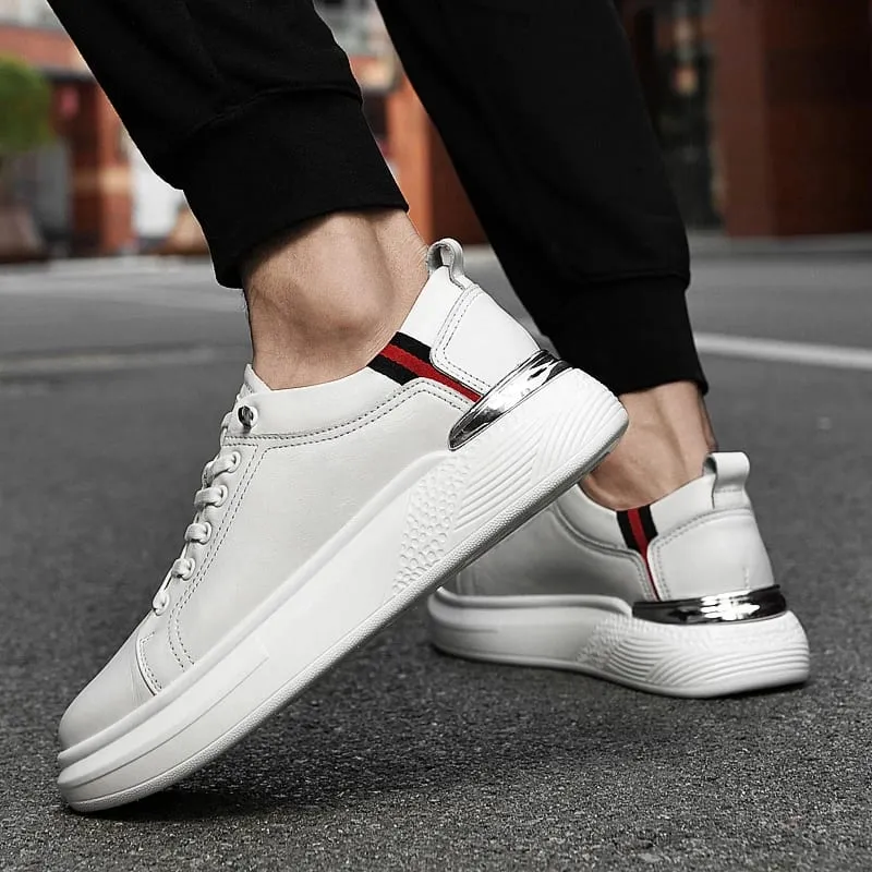 5001 Mann Weiße Turnschuhe Männer Aufzug Höhe Erhöhung Einlegesohle 6 cm Sport Plus Größe 37-43 — image 4