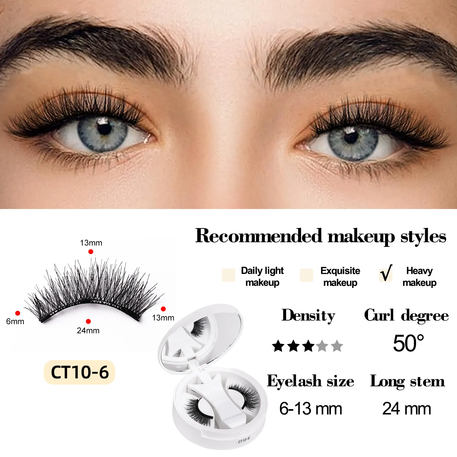 Kit de cils magnétiques doux, aspect naturel, 3D, faciles à appliquer, réutilisables, sans colle nécessaire pour le maquillage des yeux