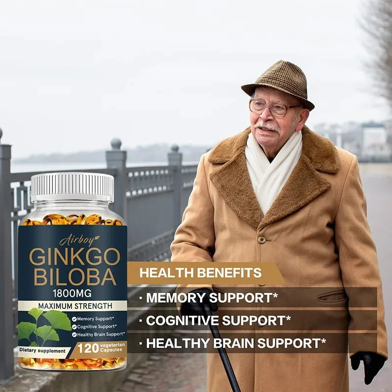 Ginkgo Biloba Capsules - Boost Brain Improve Memory and Cognitive Abilities Improve Blood Circulation — image 3