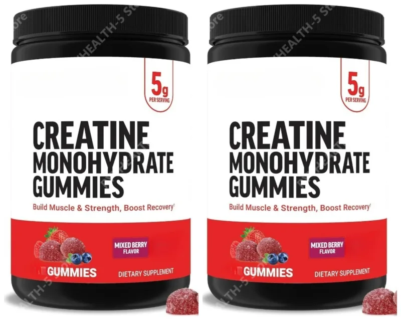 Creatine Monohydrate Gummies Mixed Berry Chewable Daily Fitness Support for Men Women No Gelatin 60 Gummies — image 8