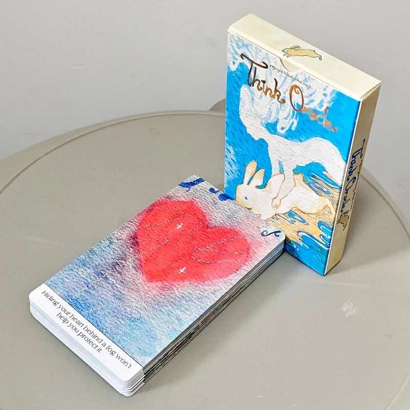 Think Oracle Deck 12*7cm 35 Sezgi ve Duygusal Dayanıklılık için El-Boyalı Kartlar Çift Kabartmalı Kart Stoğu