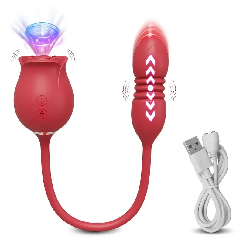 Vibromasseur à succion Rose pour femmes, gode de poussée, ventouse de mamelon, stimulateur de Clitoris, œuf vibrant, jouets sexuels pour adultes