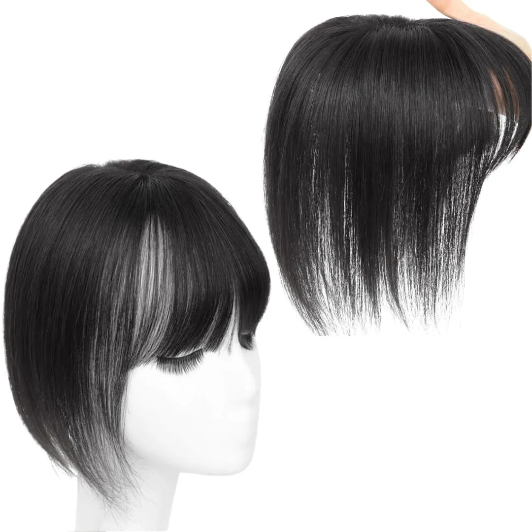 Synthetic Striaght Hair Toppers with Bangs for Women Natural Hairpieces Adding Hair Volume Topper Hair Extensions 18''/10'' — image 12