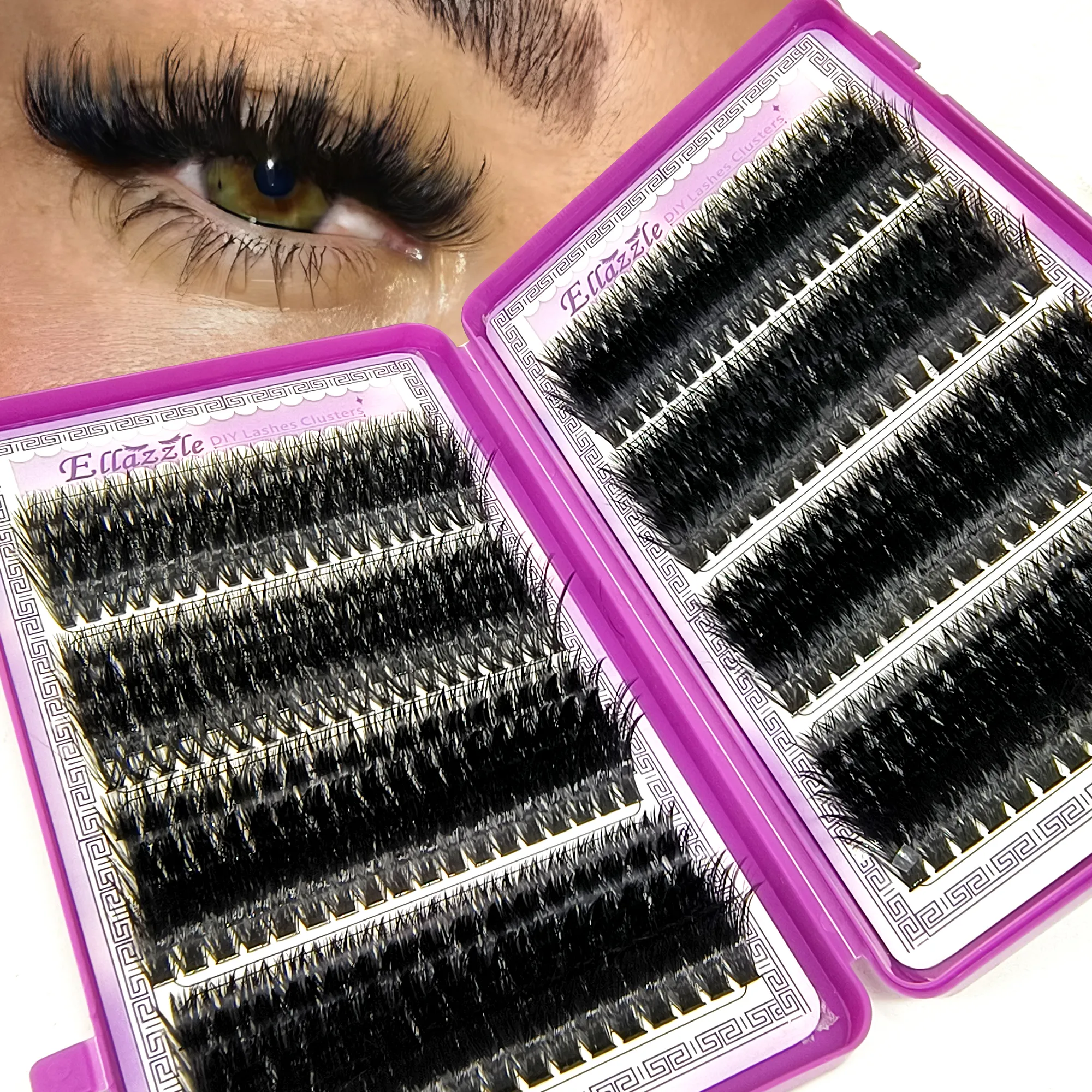 40D-150D Lashes Cluster DIY Lash Extension Mixed Tray Clusters Eyelashes Fluffy Volume Indibidwal Lashes Cat Eye Lash Extension — image 6