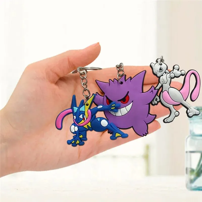 8pcs Pokemon Pikachu KeyChain Schoolbag Pendant Decoration Key Holder Anime Decor Key Buckle Birthday Party Favors Decorations — image 5